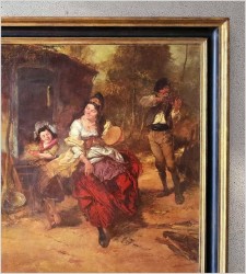 Obraz olejny! Tańcząca cyganka z tamburynem - Dickmeis Gerhard (Heinsberg 1918 - 1978 Jülich)