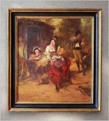 Obraz olejny! Tańcząca cyganka z tamburynem - Dickmeis Gerhard (Heinsberg 1918 - 1978 Jülich)