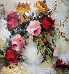 3. Kompozycja kwiatowa z różami - Bernard Durant *1917