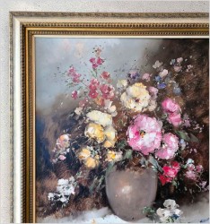 Obraz olejny ! Kwiaty w wazonie - Oryg.Christian Jereczek (Henriot) *1935 