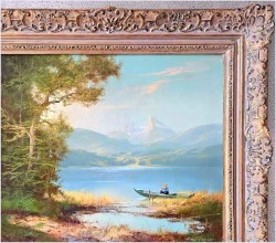 Dobre Malarstwo Romantyczne! Jezioro z widokiem na Watzmann - Hans Wagner *1924