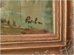 Malarstwo Marynistyczne! Łodzie Przy Brzegu z Wiatrakiem - Rudolf Priebe (Kiew 1889-1964 Hamburg)