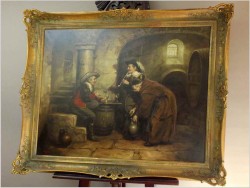 Duże malarstwo! Próba wina - prof. Willi Depré (1922-1995) Pieczęć lakowa!