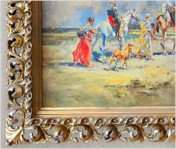 Malarstwo Orientalne! Karawana - Syg.Otto Pilny (Swiss 1866-1936)