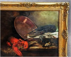 Vanitas! Piękny obraz z homarem - Henri Privat-Livemont (1861–1936) 