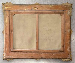 Scena rokoko z rama złoconą i brązowaną w stylu Ludwika XV - A. Baekert XIXw. (140cm x 115cm) 