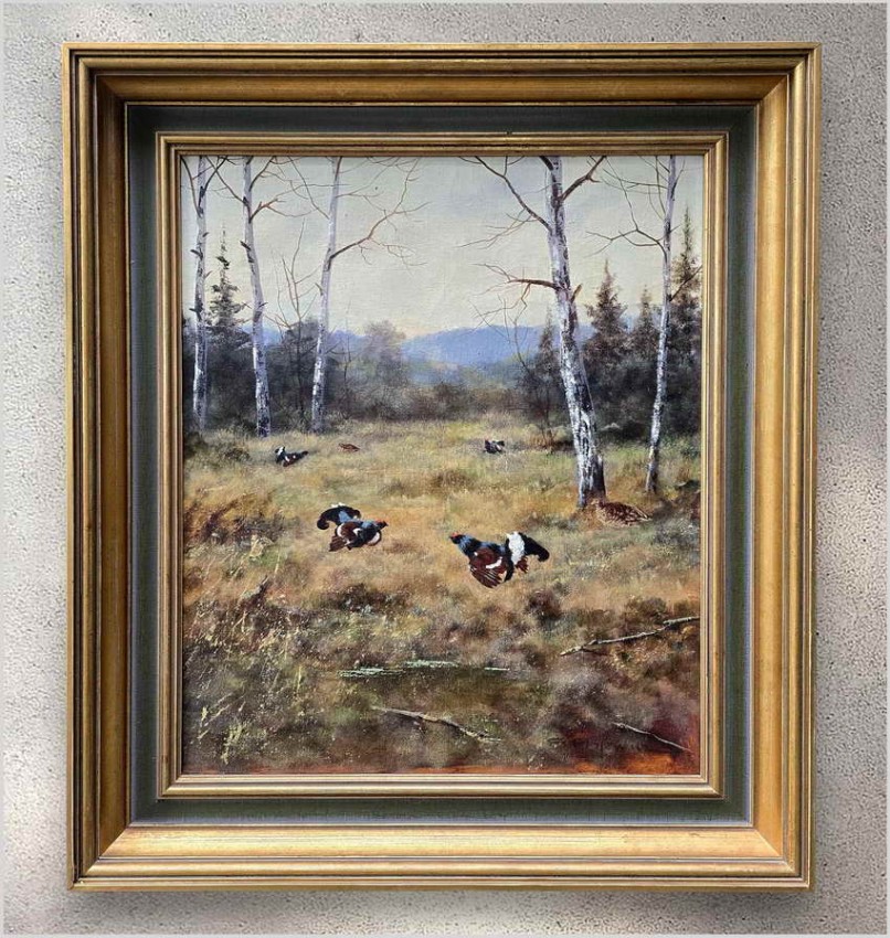 Obraz olejny! Cietrzew - oryg. Georg Majewicz (1897-1965)