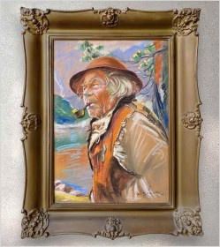 Aukcyjne malarstwo! Portret górala z fajką ~ Stanisław Górski (1887-1955)