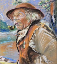 Aukcyjne malarstwo! Portret górala z fajką ~ Stanisław Górski (1887-1955)