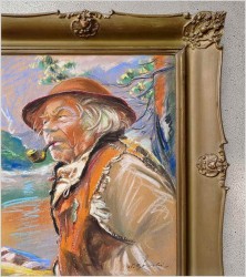 Aukcyjne malarstwo! Portret górala z fajką ~ Stanisław Górski (1887-1955)