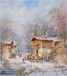 3. Romantyczne malarstwo! Życie Zimowej Wioski - Prof. Janez Kenzer *1930