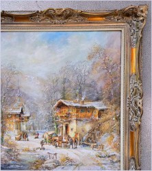 4. Romantyczne malarstwo! Życie Zimowej Wioski - Prof. Janez Kenzer *1930