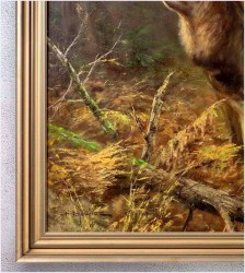 6. Duży obraz olejny! Jeleń na rykowisku - oryg. Georg Majewicz (1897-1965)