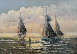 Panoramiczna marynistyka! Kutry na pełnym morzu | Coune Jean (1900-1963)