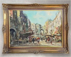 Dobre malarstwo! Stara Uliczka w Neapolu - Erich Demmin (1911-1997)