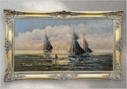 Panoramiczna marynistyka! Kutry na pełnym morzu | Coune Jean (1900-1963)