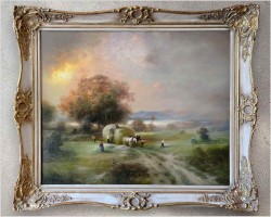 Zbiór siana o zachodzie słońca / Letnie prace na wsi - Günter KÖNIG (1926-2007)