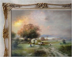 Zbiór siana o zachodzie słońca / Letnie prace na wsi - Günter KÖNIG (1926-2007)