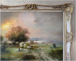 Zbiór siana o zachodzie słońca / Letnie prace na wsi - Günter KÖNIG (1926-2007)