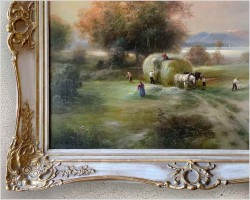 Zbiór siana o zachodzie słońca / Letnie prace na wsi - Günter KÖNIG (1926-2007)