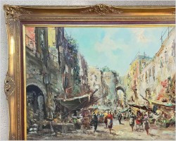 Dobre malarstwo! Stara Uliczka w Neapolu - Erich Demmin (1911-1997)