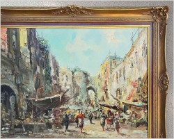 Dobre malarstwo! Stara Uliczka w Neapolu - Erich Demmin (1911-1997)