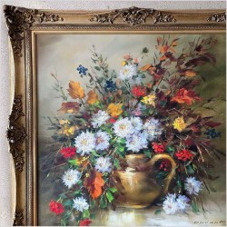 Obraz olejny! Barwna kompozycja kwiatowa - Bernard Durant *1917