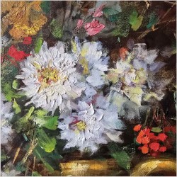 Obraz olejny! Barwna kompozycja kwiatowa - Bernard Durant *1917