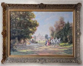 Malarstwo rokoko! Piękna scena parkowa - Herbert Isenberg *1930 