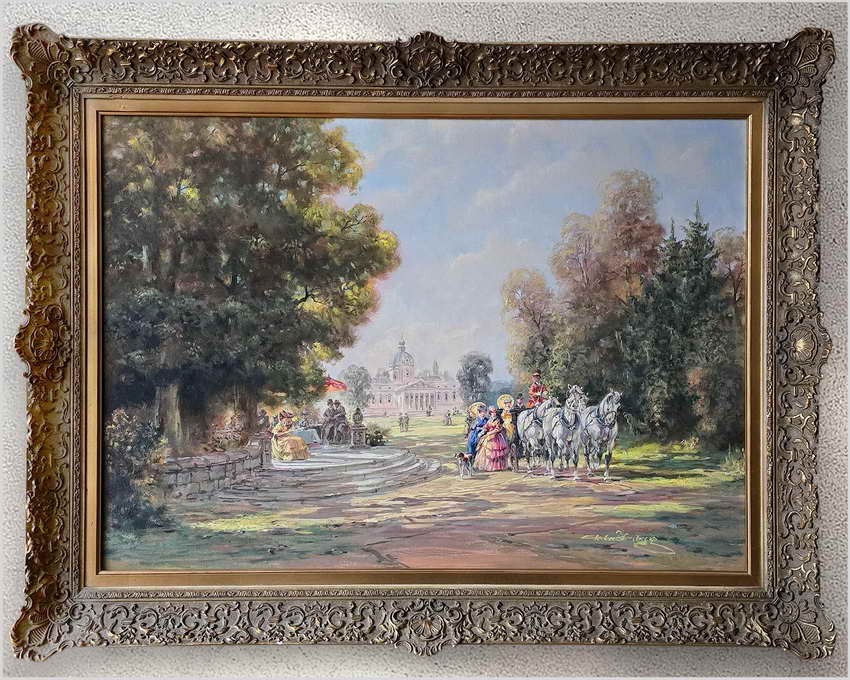 1. Malarstwo rokoko! Piękna scena parkowa - Herbert Isenberg *1930