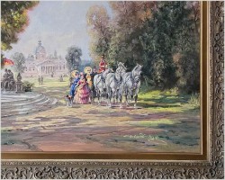 6. Malarstwo rokoko! Piękna scena parkowa - Herbert Isenberg *1930