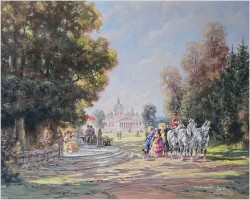 3. Malarstwo rokoko! Piękna scena parkowa - Herbert Isenberg *1930