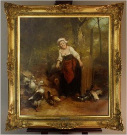 Malarstwo Aukcyjne! Gęsiarka - Dickmeis Gerhard (Heinsberg 1918 - 1978 Jülich) Rozmiar XXL