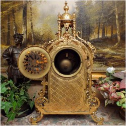 POLECAMY! PIĘKNY WIDOWISKOWY MOSIĘŻNY ZEGAR Z FRANCJI XIXw. (Medaile de Bronze)