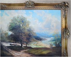 4. Obraz olejny! Widok na dolinę - Helmut Stadelhofer *1914 (120cmx90cm)