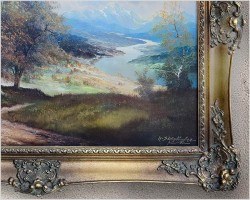 6. Obraz olejny! Widok na dolinę - Helmut Stadelhofer *1914 (120cmx90cm)