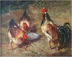 3. Kogut i Kury w Zagrodzie - Dickmeis Gerhard (1918-1978)