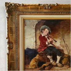 2. Chłopiec z fletem i psem - Dickmeis Gerhard (Heinsberg 1918 - 1978 Jülich)