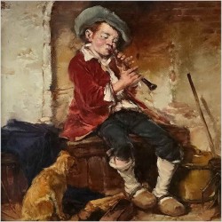 3. Chłopiec z fletem i psem - Dickmeis Gerhard (Heinsberg 1918 - 1978 Jülich)