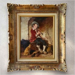 5. Chłopiec z fletem i psem - Dickmeis Gerhard (Heinsberg 1918 - 1978 Jülich)