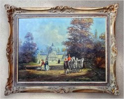 1. Malarstwo rokoko! Piękna scena parkowa - Herbert Isenberg *1930