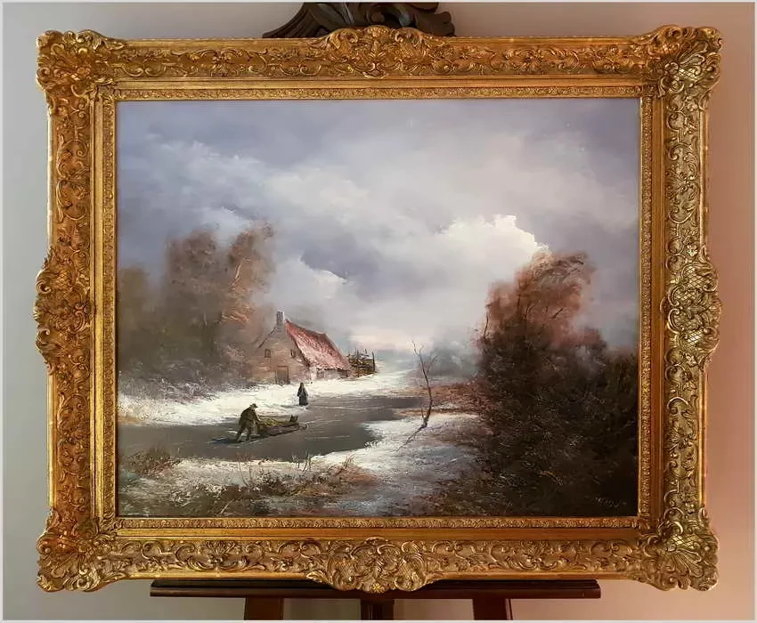 1. Pejzaż Zimowy ze Sztafażem - Herbert Pickenhagen *1920