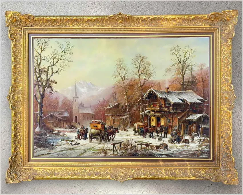 1. Zimowa Scena z Dyliżansem - Prof. Janez Kenzer *1930