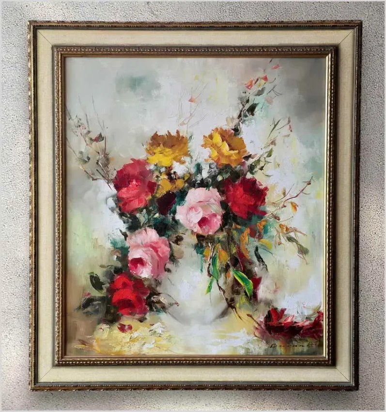 1. Kompozycja kwiatowa z różami - Bernard Durant *1917