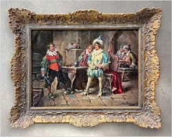 Pojedynek Muszkieterów przy grze w karty - Luigi Giorgio Baldero (19th Italy)