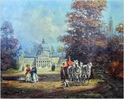 3. Malarstwo rokoko! Piękna scena parkowa - Herbert Isenberg *1930