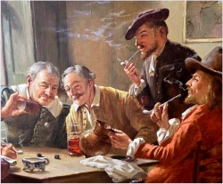 7. Malarstwo Rodzajowe! Scena we wnętrzu - Gra w kości | Röhnig (München XXw.)