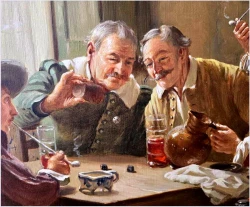 8. Malarstwo Rodzajowe! Scena we wnętrzu - Gra w kości | Röhnig (München XXw.)