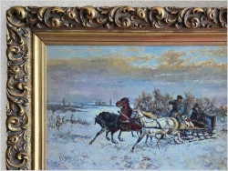 Polskie malarstwo! Zimowa Sanna - Jan Wolski  (POLISH, 1907-1990)