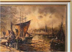 Przy nabrzeżu portowym - Prof. August-Alexander Wendehals *1934  (Rozmiar 140x100)